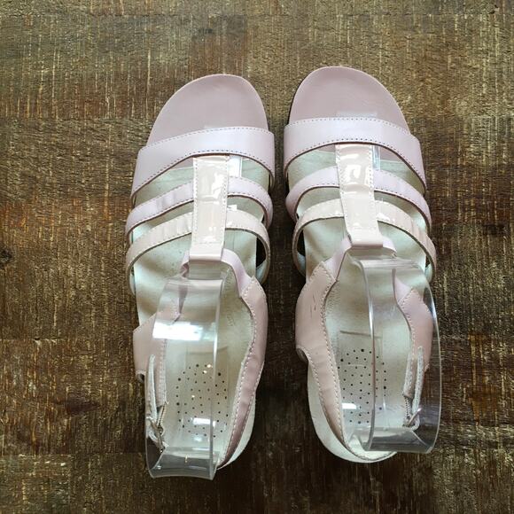 SAS Allegro Heel Strappy Sandal Womens 9 M Pale Pink Leather Minimalist Staple - Picture 6 of 11